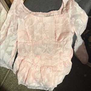 Elegant Pink Lace Blouse